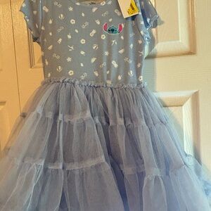 Disney Stitch Light Blue Tulle Dress with Printed Bodice